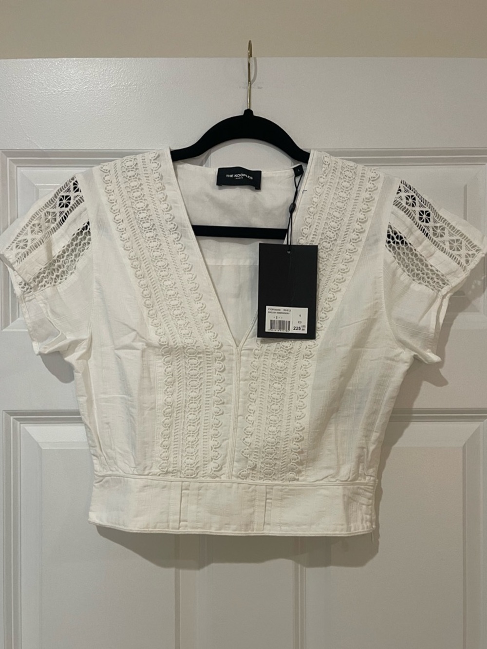The Kooples English Embroidery Lace White Fitted Shirt - NWT! - Picture 4 of 11